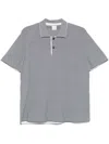 Eleventy Striped Polo Shirt In Blue