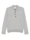 Eleventy Striped Polo Shirt In Gray
