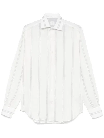 Eleventy Striped Shirt In White
