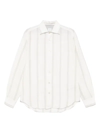 Eleventy Striped Shirt In White