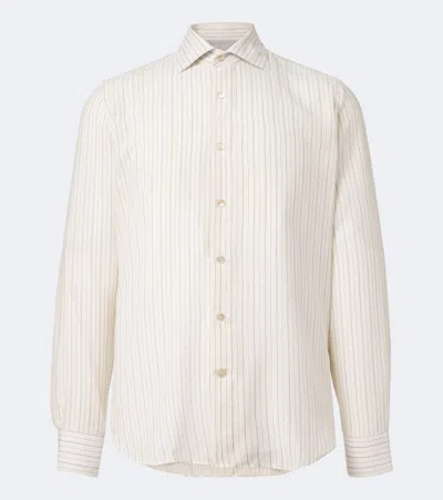 Eleventy Striped Shirt In Neutral