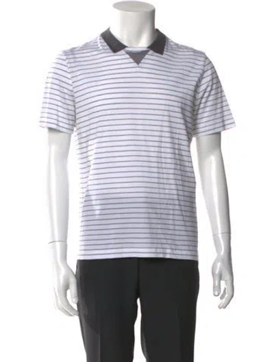 Pre-owned Eleventy Striped Short Sleeve Shirt In White