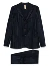 Eleventy Striped Single-breasted Blazer In Blue