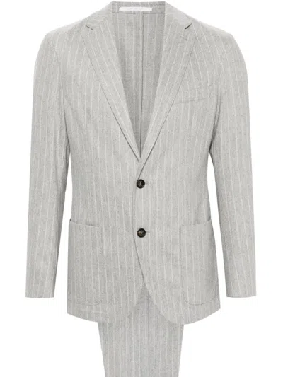 Eleventy Striped Suit In Grey