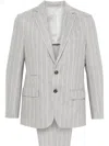 Eleventy Striped Suit In Grey