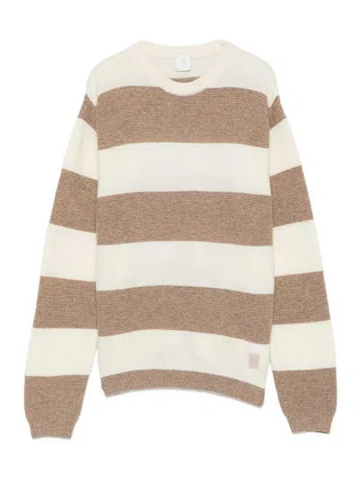 Eleventy Kids' Striped Sweater In Neutral