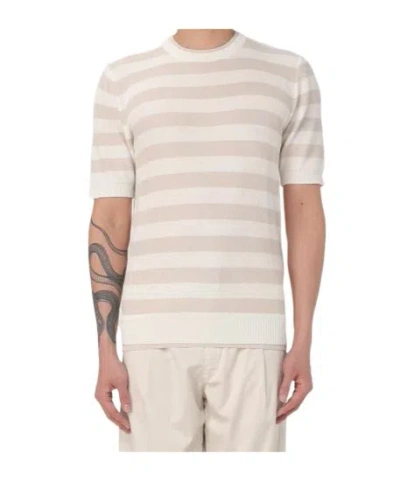 Eleventy Striped T-shirt In Natural