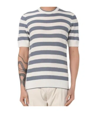 Eleventy Striped T-shirt In Pearl