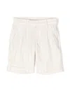 Eleventy Striped Tailored Shorts In Neutrals