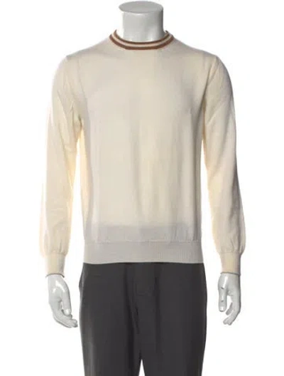 Pre-owned Eleventy Striped Turtleneck Pullover In Neutral