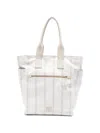Eleventy Striped Zip Tote Bag In Pattern