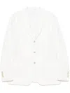Eleventy Structured Single-breasted Jacket Notch Lapels In White