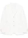 Eleventy Structured Single-breasted Jacket Notch Lapels In White