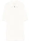Eleventy Ribbed Texture Zip Detail T-shirt In White