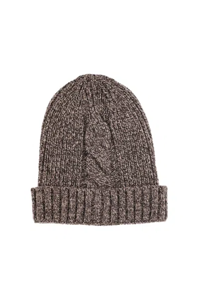 Eleventy Braided Wool-viscose Beanie In Gray