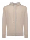 Eleventy Cashmere Zip-up Sweatshirt In Brown
