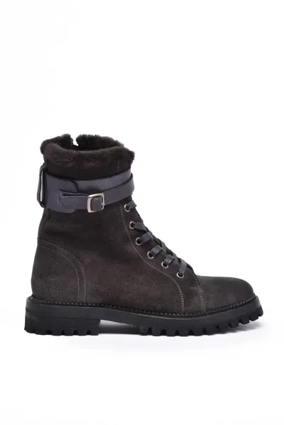 Eleventy Suede Ankle Boots - Grey In Multi
