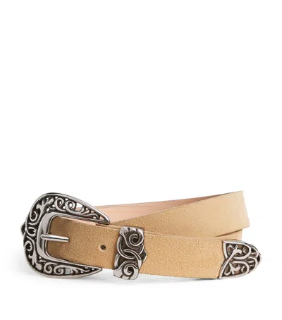Eleventy Suede Belt In Brown