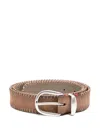 Eleventy Suede Belt In Neutrals