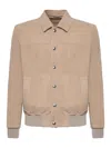 Eleventy Buttoned Suede Jacket In Brown