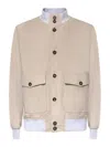 Eleventy Suede Bomber Jacket In Brown