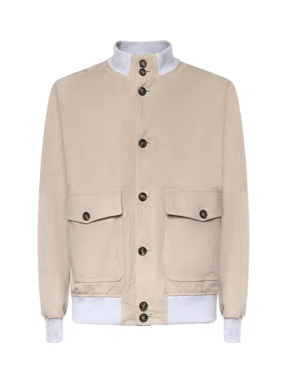 Eleventy Suede Bomber Jacket In Multi