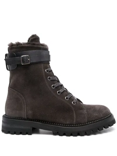 Eleventy Suede Boots In Black