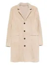 Eleventy Suede Coat In Neutral