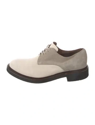 Pre-owned Eleventy Suede Colorblock Pattern Derby Shoes In Gray