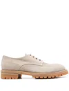 Eleventy Suede Derby Shoes In Neutrals
