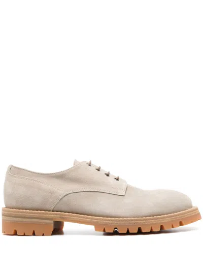 Eleventy Suede Derby Shoes In Neutrals