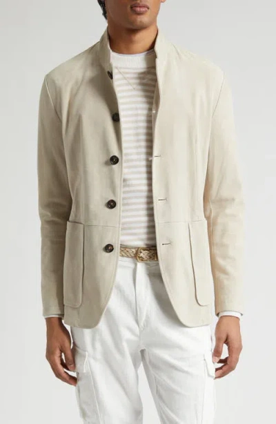 Eleventy Suede Jacket In Neutral