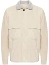 Eleventy Suede Jacket In Neutrals