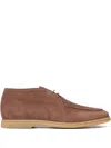 Eleventy Suede Lace-up Boots In Brown