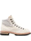 Eleventy Suede Lace-up Boots In Neutral