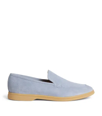 Eleventy Suede Loafers In Blue