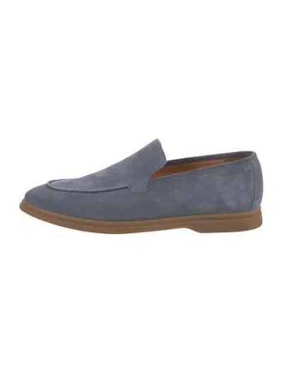 Pre-owned Eleventy Suede Loafers In Blue