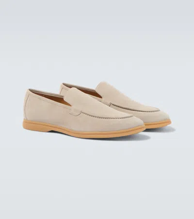 Eleventy Suede Loafers In Neutral
