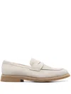 Eleventy Suede Loafers In Neutral