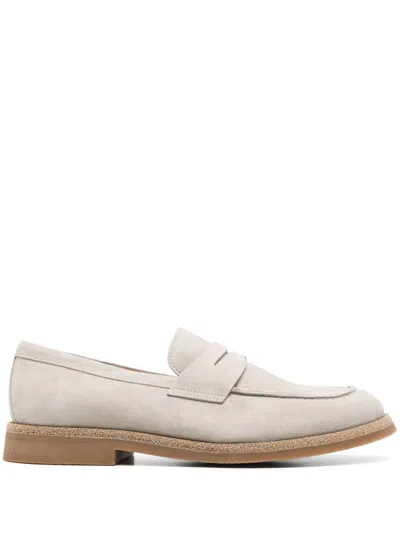 Eleventy Suede Loafers In Neutrals