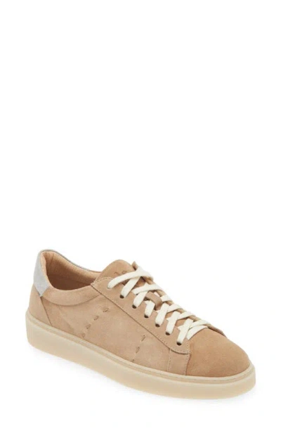 Eleventy Suede Low Top Trainer In Sand