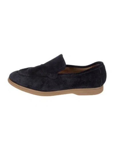 Pre-owned Eleventy Suede Moccasins In Blue