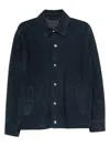 Eleventy Suede Overshirt In Blue