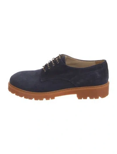 Pre-owned Eleventy Suede Oxfords In Blue