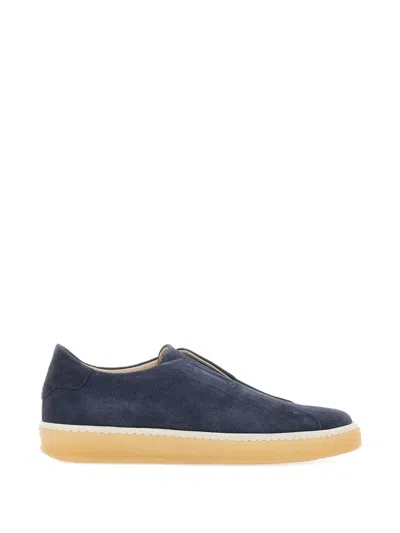 Eleventy Suede Slip-on Trainers In Blue