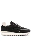 Eleventy Mixed Media Runner Sneaker In Black