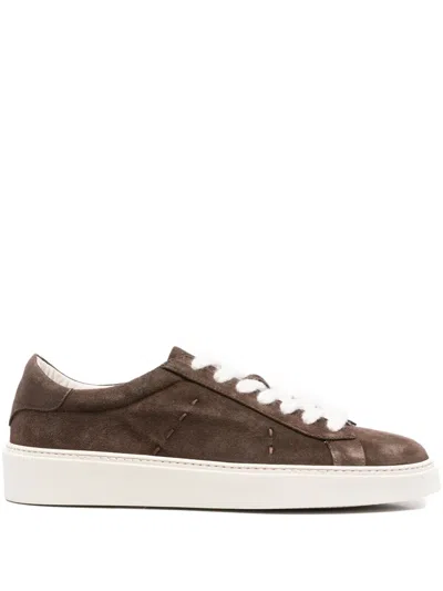 Eleventy Suede Sneakers In Brown