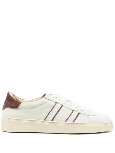 Eleventy Suede Sneakers In White