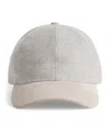 Eleventy Suede-trim Baseball Cap In Gray