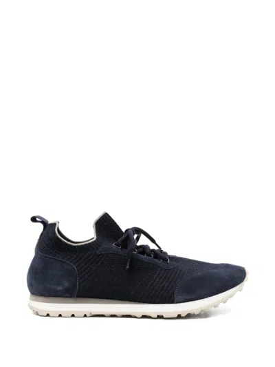 Eleventy Suede-panelled Lace-up Sneakers In Multi